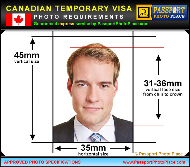 travel document photo size canada